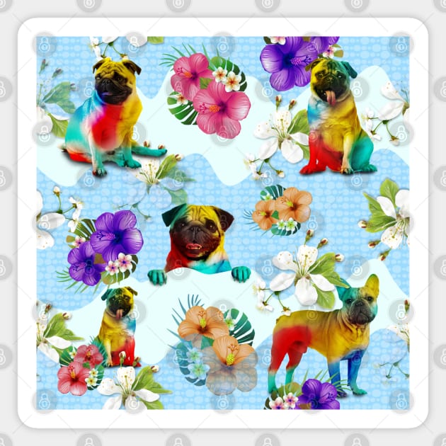 Pug dogs Sticker by ilhnklv